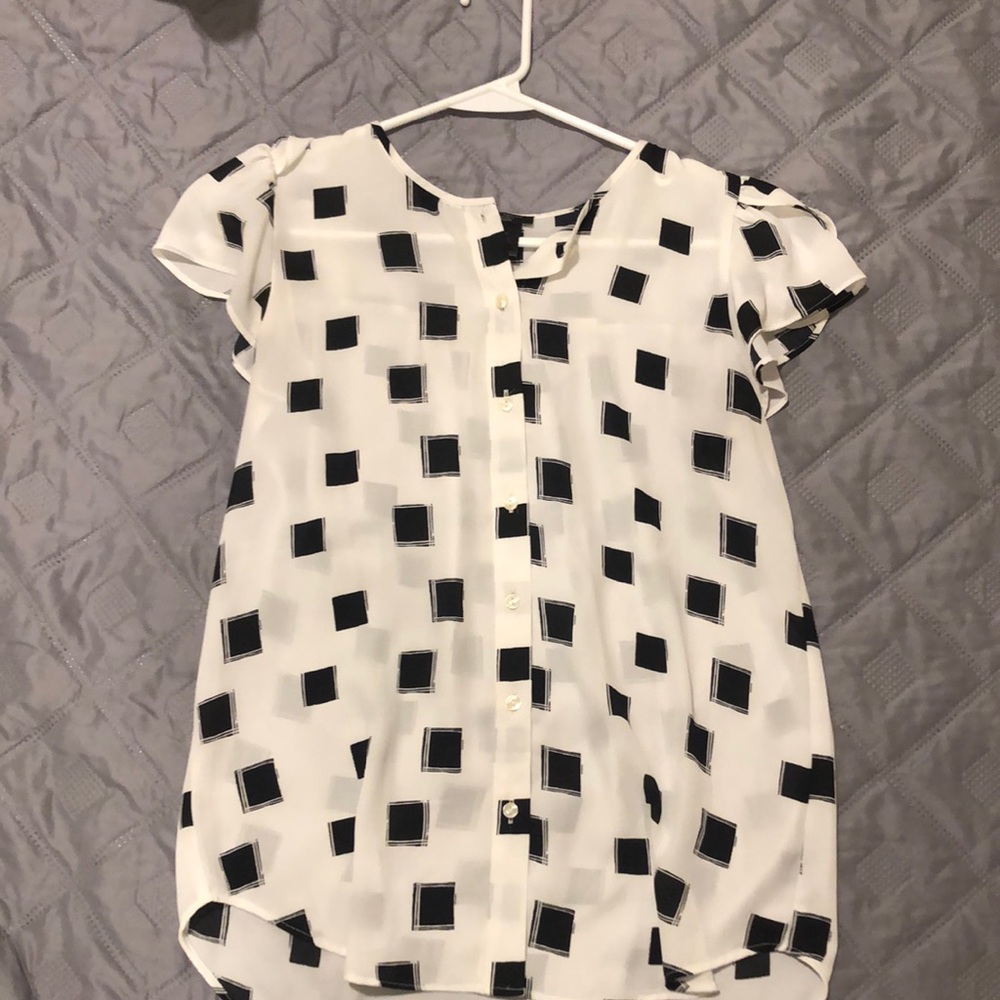 Ann Taylor short sleeve button up blouse
